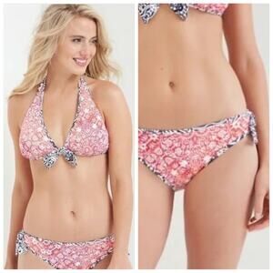 Tommy Bahama Coral Medallion Reversible Halter Bikini Top & Tie Hipster Bottom